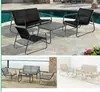 Combinación de Mesa de Café y Sofá de Exterior Cafetería Tienda de Té con Leche Exterior Aire Libre Ocio Arte de Hierro Patio Silla de Mimbre Mesa y Silla Cubierta
