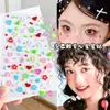 Adesivos de estrela, adesivos de rosto dopamina, maquiagem de apoio a shows, adesivos de diamante para o rosto, pentagramas em cores de doce, corações coloridos