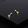 Pendientes de disco liso con tornillo de plata de ley s999 Di Feng para mujer, simples, de torsión, anti-pérdida, para el lóbulo de la oreja, para el agujero de la oreja