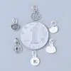 Plata de Ley S925 Ruyi Redondo Agujero Cuadrado Moneda Mini Colgante Tendencia China Buen Significado Placa de Carácter Pequeño Accesorios para Pulsera DIY