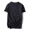 Camiseta de manga corta de lino japonés 2022 para hombre, camiseta de manga corta de lino fino de algodón retro de media manga para hombre, camiseta de manga corta de lino fino de moda para hombre