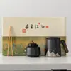 Taza de té personal, cultural y creativa, de cerámica, con separación de agua para oficina, taza de empresa