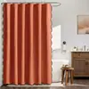 Cortinas de Chuveiro de Cor Sólida de Linho Sintético com Borda Ondulada Preta, Cortinas Impermeáveis para Banheiro e Cortinas Divisórias de Banheiro - Modelos Transfronteiriços Novos Cuidadosamente Selecionados
