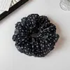 Goma para el pelo de malla con lunares en forma de corazón estilo coreano, Accesorio para el cabello dulce y elegante, Goma para el pelo de moda de alta elasticidad, Accesorio de alta gama