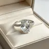 Anillo de Estilo Europeo de Cobre Incrustado con Diamantes Micro-pavimentado con Circonita Grande Geométrico Ovalado Cuadrado Anillo de Dedo Joyería de Moda Fuente de Fábrica