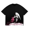 Hip hop de rua americano y2g artesanato composto moletom folgado retrô ins unissex camiseta de algodão