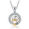 Joyería creativa Sol y Luna con colgante concéntrico TE AMO Pareja Hombres y Mujeres Collar de costura Cadena de clavícula simple