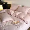 Lujoso juego de cuatro piezas 100% algodón puro, algodón de fibra larga de 60 hilos, funda de edredón jacquard tejida gruesa, ropa de cama para dormitorio principal