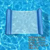 Nova boia inflável de PVC grossa para piscina, com listras transparentes, de duas câmaras, para entretenimento aquático, para uma pessoa, rede inflável