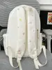 Mochila de Viagem Feminina Estilo Japonês Cor Azul Claro Estampa de Laços Mochila para Passeio de Estudante Piquenique