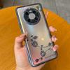 Para Funda de Teléfono Móvil Huawei Mate70Pro con Pedrería P70 Flor Rosa M60 TPU Transparente Galvanizado Nova14 Funda Suave