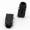 Conector para Audífonos Estéreo Pj Cabeza Redonda Conector de Audio de Dos Canales Patas de Cobre Plateado 5 Pines Patch Pj381 Soporte para Audífonos
