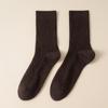 Calcetines de Lana para Hombre Mediana Longitud Otoño e Invierno Engrosados Forrados de Felpa Cómodos Cálidos Versátiles Calcetines Lisos de Color para Hombre