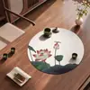 Nuevo Tapete Redondo Chino para Té Loto Libélula Tierra de Diatomeas Absorbente de Agua Tapete de Té Ceremonia del Té Zen Antideslizante Tapete de Mesa
