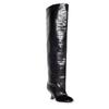 Botas Largas de Diseño de Nicho con Tacón Irregular y Punta de Pez para Mujer 2024, Botas de Verano Versátiles y de Moda, Botas de Caña Larga para Mujer
