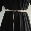 Cinturón tejido de perlas para mujer, accesorio de cadena de cuentas de verano, cadena decorativa para vestido, cadena para la cintura para vestidos de mujer en verano