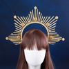 Corona de aura virgen europea y americana de doble capa con rayos de sol, accesorios para el cabello de Lolita, accesorios para disfraces vintage para fiestas de Halloween