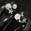 Accesorios para zapatos con agujeros transfronterizos, joyería de metal vintage para bricolaje, zapato de estrella del cielo para bebé, flor, hebilla de perla decorativa desmontable