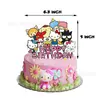 Nueva Decoración de Fiesta de Cumpleaños Infantil Tema Gato KT Bandera Hello Kitty Tarjeta para Pastel Globo Guirnalda Espiral