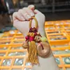 Novo chaveiro pingente de paz em madeira de pessegueiro estilo chinês, acessório cultural tradicional e criativo, amuleto de bênção portátil para pendrives, câmeras, mochilas e outros itens