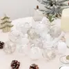 Decoraciones Navideñas 8cm/9Pzs Bola de Navidad Transparente Pintada con Mascota Caja de Regalo Set Colgante para Árbol de Navidad