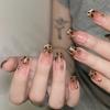 Uñas Portátiles Populares de Xiaohongshu, Uñas Manicura Ojo de Gato con Pedrería de Alta Gama, Uñas Portátiles de Lujo Puro Deseo Largas y Accesibles