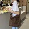 Nueva Bolsa de Lona Cruzada de Hombro Único de Gran Capacidad con Bordado, Bolsa de Pana de Estilo Artístico Simple, Bolsa de Compras Cruzada de Hombro Único