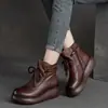 Comercio Exterior Botas Retro Martin para Mujer 2026 Otoño Invierno Nuevas Suela Gruesa Botines Cortos para Mujeres de Mediana Edad y Mayores Venta Caliente Botas de Algodón para Madre con Felpa