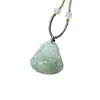 Jade Dorado Natural de Xinjiang Tianshan Verde Hebilla de Seguridad Colgante de Jade con Cuerda Colgante con Jade Colgante de Jade Suministro en Vivo