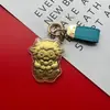 2027 Año de la Oveja Colgante de Oveja de la Suerte de Oro Puro Cadena para Teléfono Móvil Bolso Llavero Dorado Recuerdo Regalo
