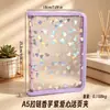 Envío Gratis Cuaderno de Hojas Sueltas de PVC Blando con Forma de Corazón Láser y Cremallera, Bordes de Colores, Cuaderno Multifuncional de Collage para Contabilidad