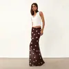 Falda Larga de Malla Transparente con Lunares, Falda Larga de Cola de Pez Ajustada con Pliegues de Lujo Ligero de Cintura Alta, Falda Bodycon de Estilo Hot Girl para Vacaciones