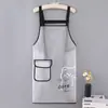 Delantal de TPU Transfronterizo para Cocina Casera, Estilo Delgado de Verano, Ropa de Trabajo Impermeable y a Prueba de Aceite con Dibujos, Delantal con Correa Resistente a las Manchas, Venta al por Mayor