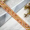 En Stock Cinta Jacquard Étnica Nueva de 1.7cm, Encaje Jacquard con Hilo Dorado, Decoración para Disfraces Tradicionales y Cojines