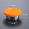 Taza para Salsa de Acero Inoxidable 304 Tapa de Silicona Taza para Dip Aderezo de Tomate para Ensalada Bento Mini Caja para Condimentos Taza para Salsa