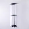 Estante de Almacenamiento de Pared con Organizador de Toallas de Hierro Forjado Pintado, Portatoallas de Baño sin Taladro