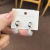 Pendientes colgantes de metal con microincrustaciones de circonita, estilo coreano, ligeros y de lujo, de celebridades de Internet, con aguja de plata S925, elegantes y personalizados.