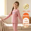 Conjunto de Outono e Inverno Espesso Quente de Lã para Crianças, Conjunto de Top e Calça, Roupa Térmica Geradora de Calor, Roupa de Casa Classe A para Meninos e Meninas