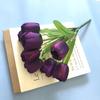 9 Plantas Artificiales de Tulipán Verdes, Ramo de Tela de Seda para Decoración del Hogar e Ingeniería