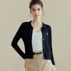[Incluye Lana] Nuevo Otoño 2025 Casual Rayas Reductoras de Edad Jacquard Top Cárdigan de Lana Prendas de Punto para Mujer