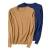 Conjunto de dos piezas Otoño e Invierno Suéter Pulóver para Mujer Cuello Redondo Tejido de Punto Holgado Color Sólido Manga Larga Talla Grande Capa Base Versátil