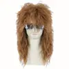 Moda Punk Metal Rock Estilo Cabelo Longo Cacheado Fibra Química Touca Masculina Naturalmente Volumoso Comércio Exterior Venda Quente Pronta Entrega Atacado