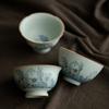 Yaqing Moe Conejo Maestro Taza Flor Boca Taza Taza Individual Taza para Infusión Taza de Invitado Hogar Individual Cerámica Kung Fu Juego de Té