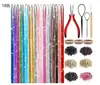 Lentejuelas para el pelo transfronterizas cuerda para el pelo cuerda de color oro para el pelo arcoíris colorido flash láser pelo Oro