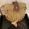 Bolsa de Palha Tecida para Mulheres 2025 Nova de Verão Versátil de Alta Qualidade Transversal Bolsa de Praia para Férias na Costa Bolsa Sela
