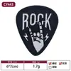 Parche Bordado de Tela con Cabeza de Calavera Fantasma Guitarra de Rock Insignia Parche de Banda de Rock Estilo Punk Blanco y Negro Parche Parche