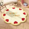 Alfombra Redonda de Imitación Cachemir con Lazo de Dibujos Animados Manta Redonda para Sofá de Casa Estudio Manta para Mesita de Noche de Habitación de Niña