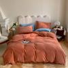 Simple Bebé Terciopelo Engrosado Cuatro Piezas Color Sólido Terciopelo Coral Cama Invierno Cálido Terciopelo de Doble Cara Sábana Sombrero de Cama