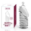 Condón de Diente de Lobo Vibratorio Largo para Hombres, Barrera de Prepucio para Adultos, Juguete Sexual para Parejas