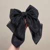 Princesa em fuga laço preto fita acessórios para cabelo francês elegante grampo de cabelo feminino cabeça alta rabo de cavalo grampo de cabelo grampo de cabelo